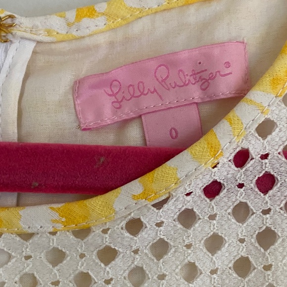 Lilly Pulitzer Yellow and White Shift Dress - Picture 2 of 5